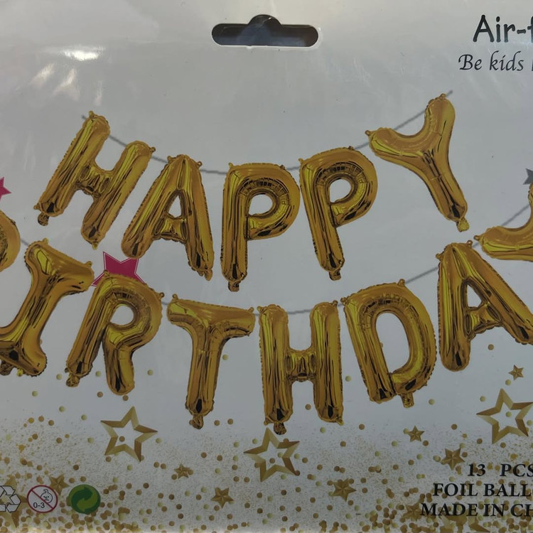 بادکنک فویلی حروف HAPPY BIRTHDAY در رنگ های مختلف