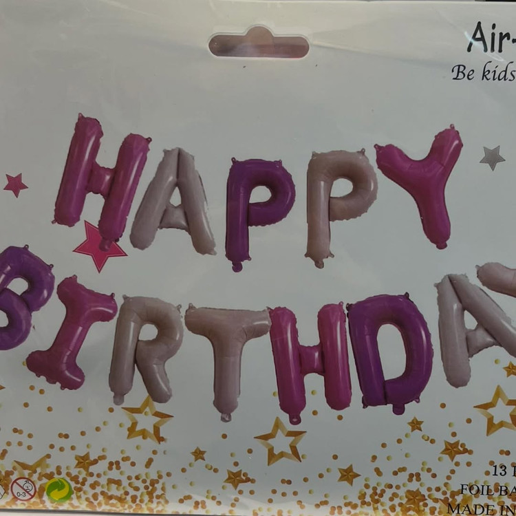 بادکنک فویلی حروف HAPPY BIRTHDAY در رنگ های مختلف