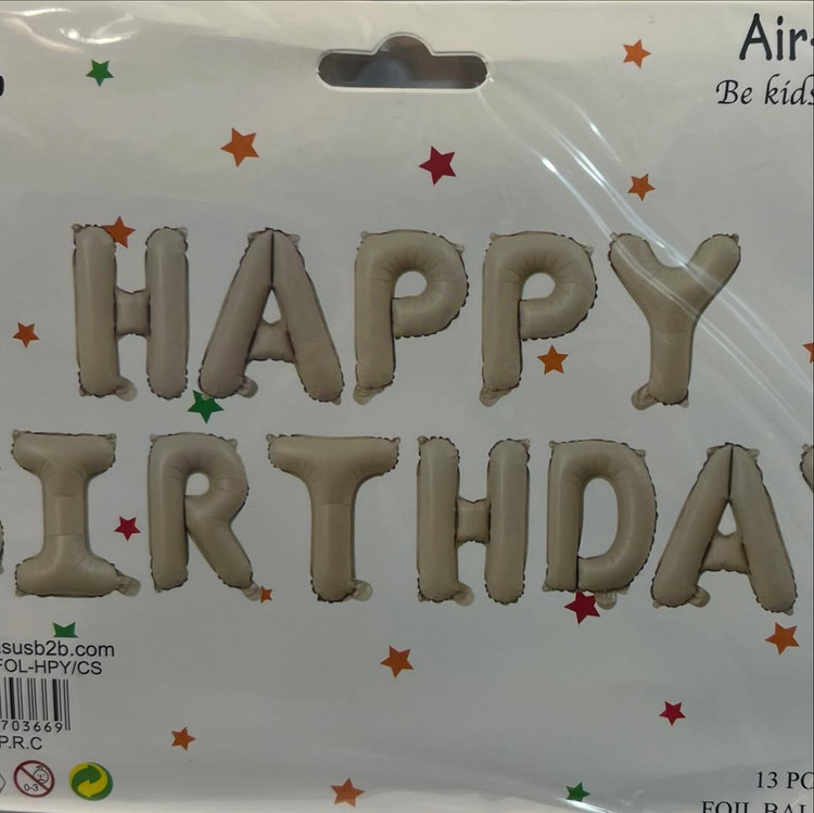 بادکنک فویلی حروف HAPPY BIRTHDAY در رنگ های مختلف