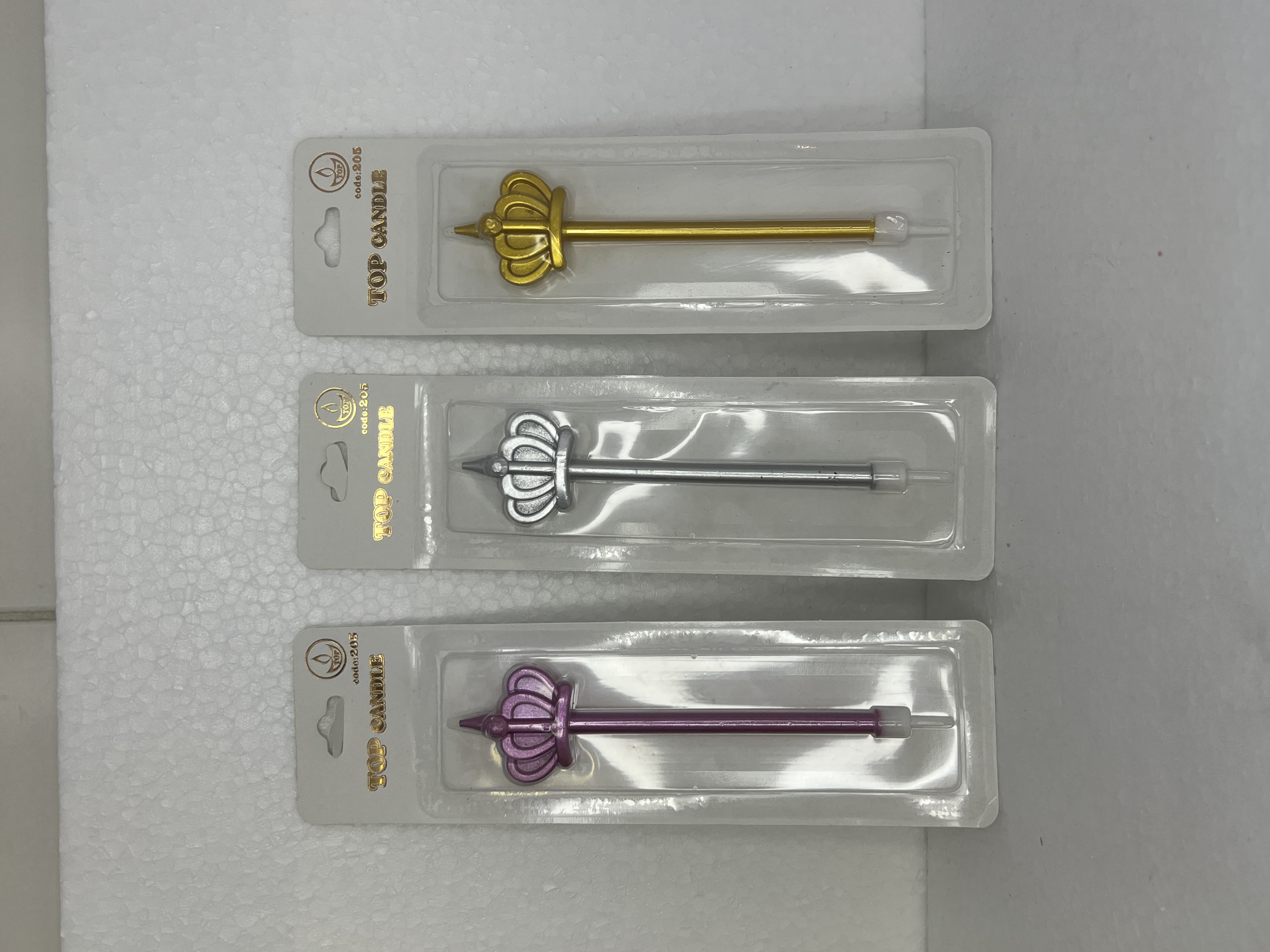 شمع تولد مدادی طرح تاج کد 205